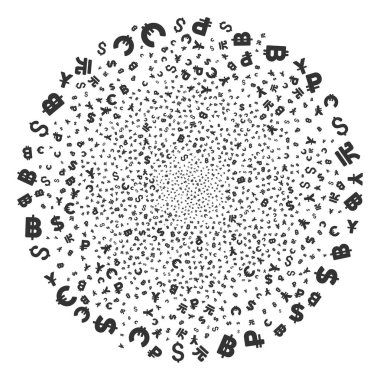 Para birimi simgeleri havai fişek Küre