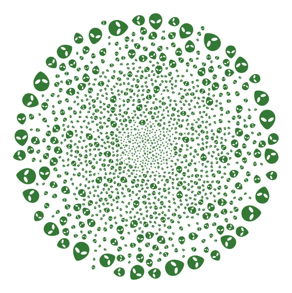 Esfera de fuegos artificiales de cara alienígena — Archivo Imágenes Vectoriales