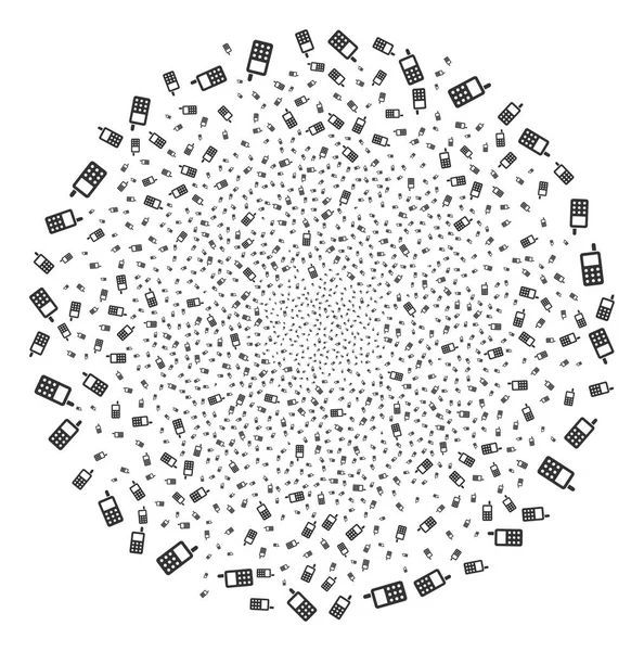 Sfera di fuochi d'artificio del telefono cellulare — Vettoriale Stock