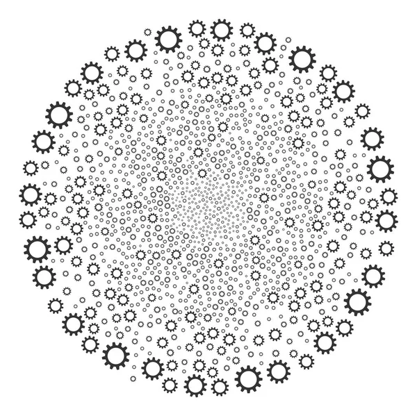 Cogwheel Fireworks Sphere — Stock Vector