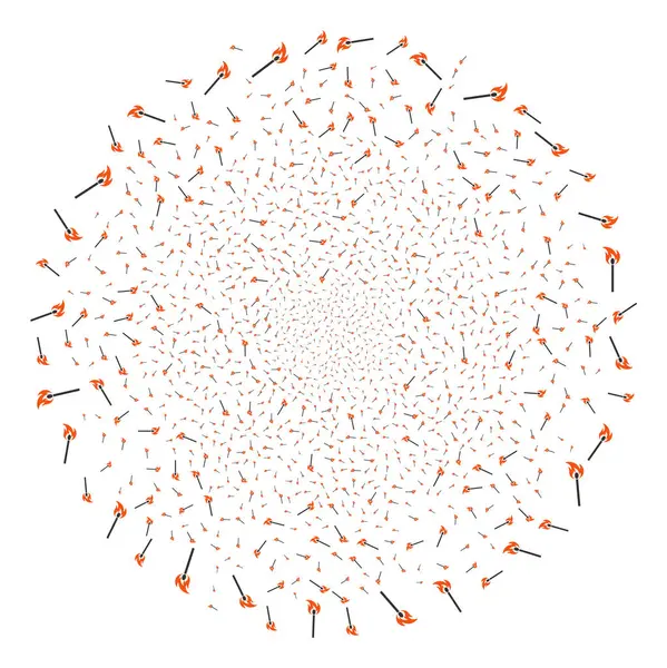 화재 불꽃 구체를 일치 — 스톡 벡터