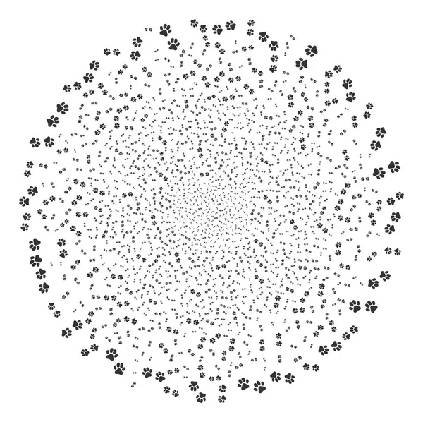 Łapa Footprints fajerwerki kula — Wektor stockowy