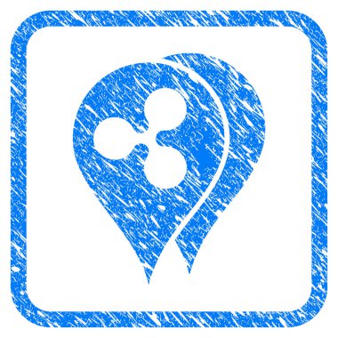 Dalgalanma harita işaretleri damga çerçeveli