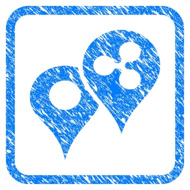 Dalgalanma harita işaretleri damga çerçeveli