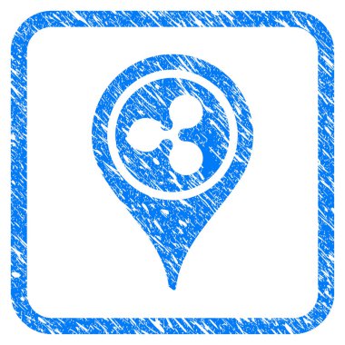 Dalgalanma harita işaretçi damga çerçeveli