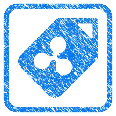 Dalgalanma etiket damga çerçeveli