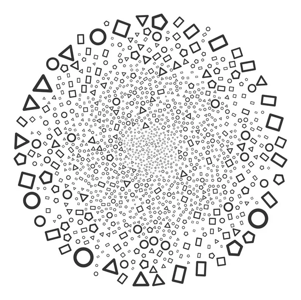 Geometrische Formen zentrifugaler runder Cluster — Stockvektor