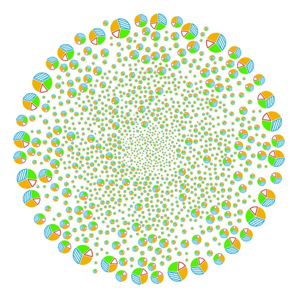 円グラフの渦巻の球状クラスター — ストックベクタ