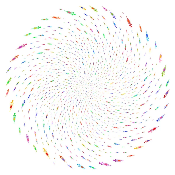 Cluster sphérique en spirale de seringue — Image vectorielle
