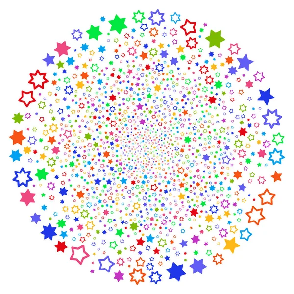Dekorace hvězdy Curl kruh — Stockový vektor