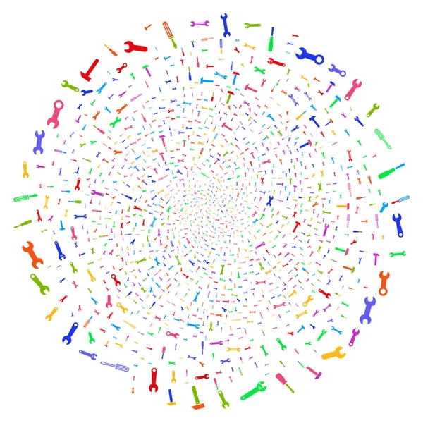 Outils de réparation Spiral Round Cluster — Image vectorielle