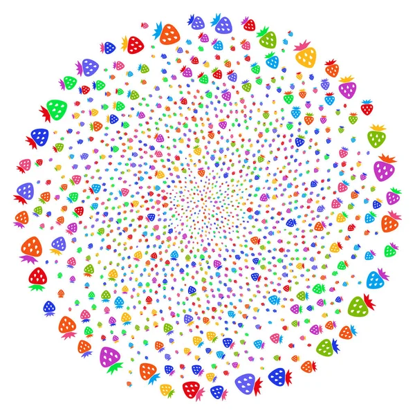 Aardbei centrifugaal exploderende Globula — Stockvector