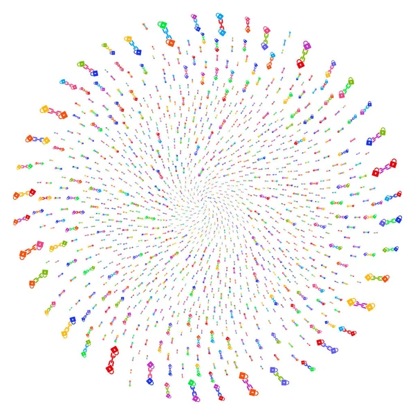 Bloquer la grappe ronde centrifuge Blockchain — Image vectorielle