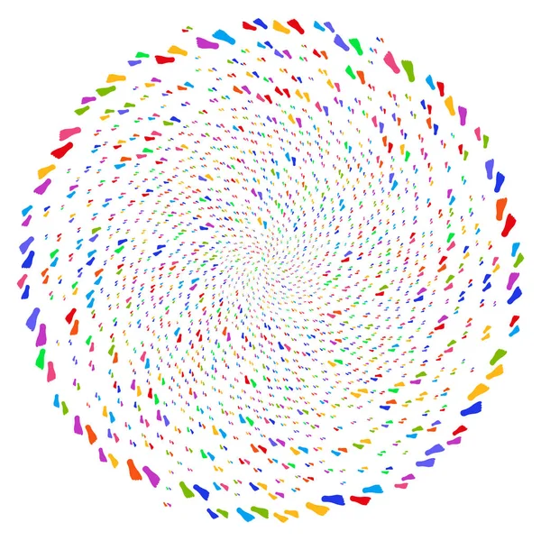 Menselijke voetafdrukken Twirl cirkel — Stockvector