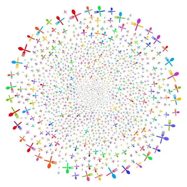 フォークとスプーン トワール爆発 Globula — ストックベクタ