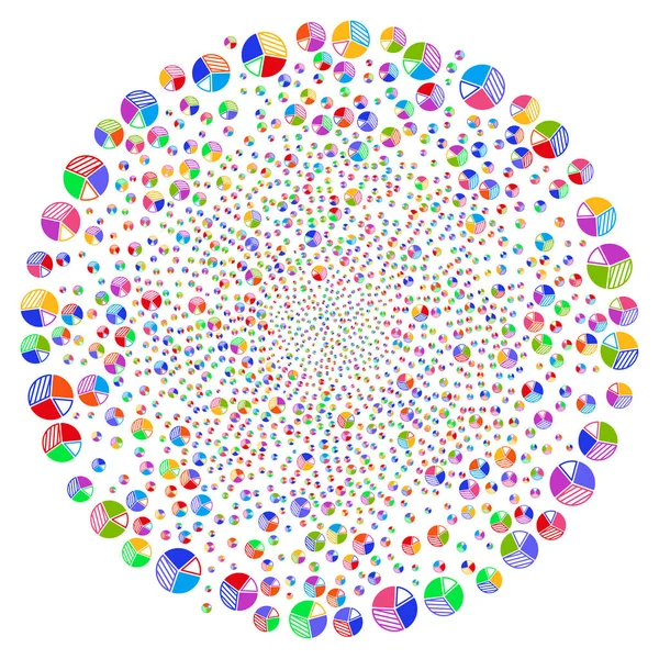 Kuchendiagramm Spiralkugel — Stockvektor