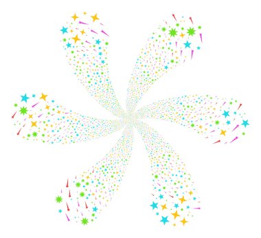 Konfeti yıldız sarmal hareket