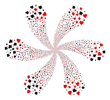 Oyun kartı uygun burgu çiçek şekil