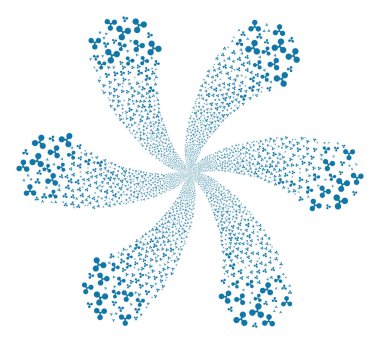 Dalgalanma para birimi döndürme çiçek altı yaprakları ile