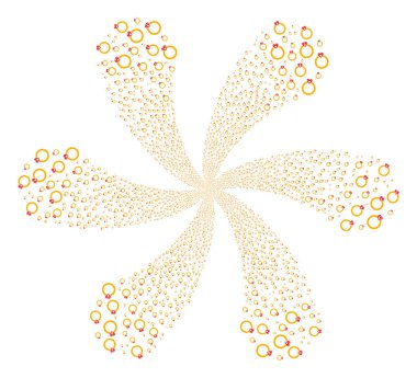 Yakut yüzük santrifüj çiçek küme