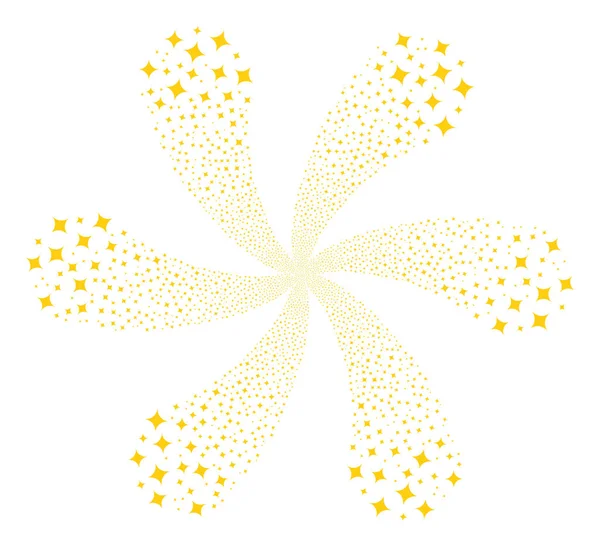 Funkelnder Stern Spirale abstrakte Blume — Stockvektor