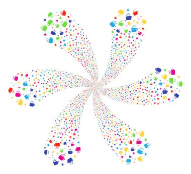 Kahve fincanı döngüsü çiçek şekil