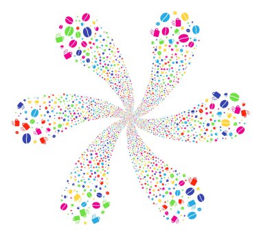 Kahve Kupası santrifüj çiçek altı yaprakları ile