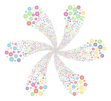 Saat tekerlek girdap çiçek şekil