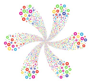 Döngüsü çiçek ile altı yaprakları oluşturmak