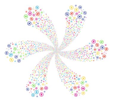 Elektrik güç döngüsü soyut çiçek