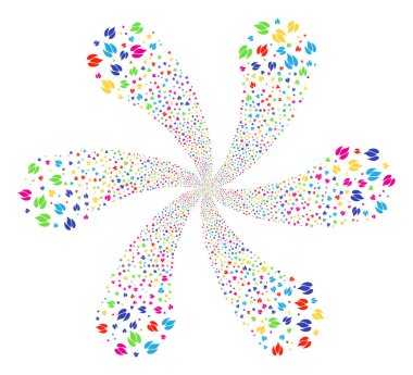 Yangın döndürme soyut çiçek