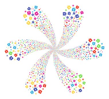 İlk yardım kiti girdap soyut çiçek