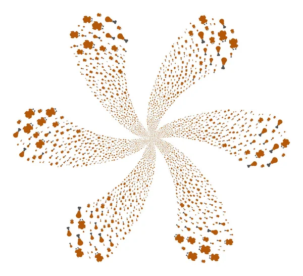 Смажений курячий вихор Квітка Форма — стоковий вектор