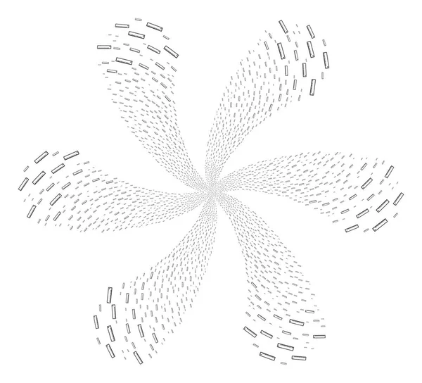 Comprimento Régua espiral forma de flor —  Vetores de Stock