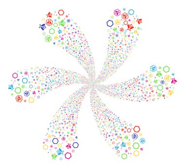 Bal arı siklonik soyut çiçek