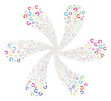 Girdap çiçek ile altı yaprakları döndürmek