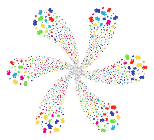 Kumbara döndürme çiçek altı yaprakları ile