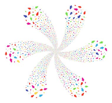 Meşe yaprağı siklonik çiçek altı yaprakları ile