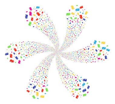 Horoz kafası sarmal çiçek şekil