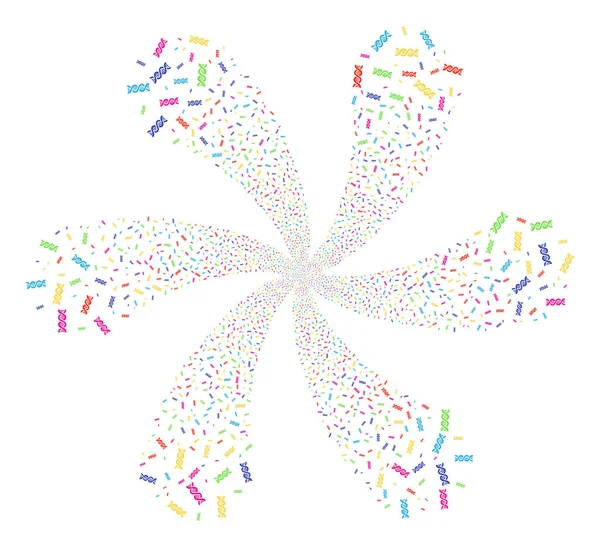 ADN espiral Cyclonic flor abstracta — Vector de stock
