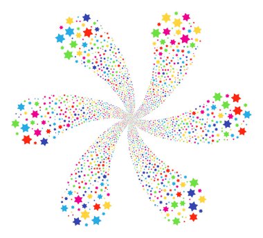 Altı yıldız siklonik hareket işaret