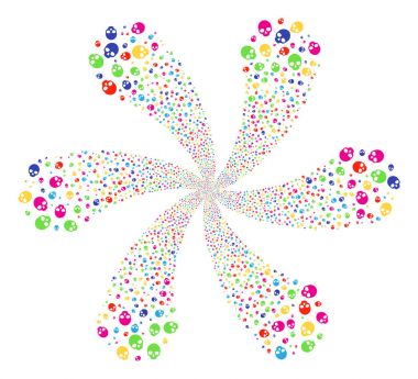 Kafatası döndürme soyut çiçek