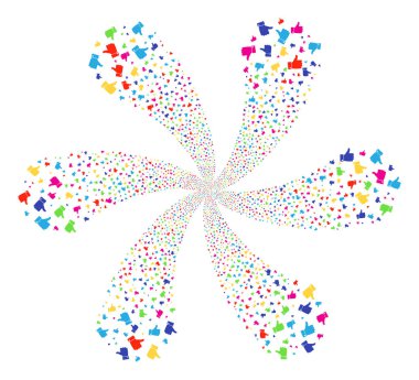 Girdap çiçek şekli başparmak