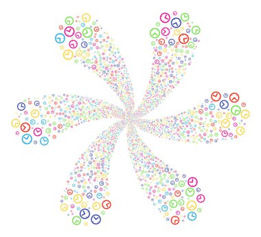 Zaman girdap çiçek küme