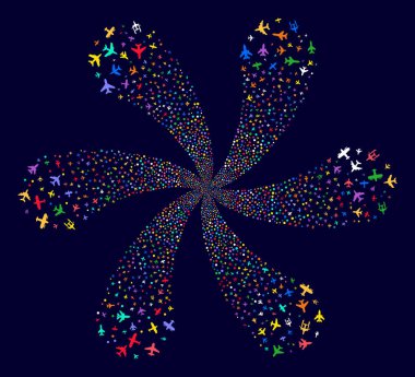 Uçaklar Curl soyut çiçek