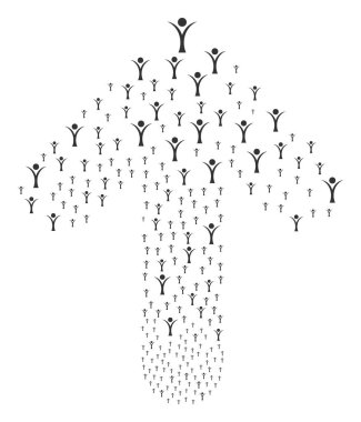 Soyut adam ile önde hedef ok figür