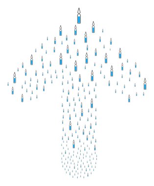 Yukarı ok kolaj ampül ile doğrudan