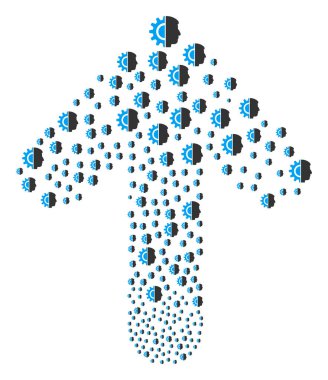 Android robot ile işaretçi ok kolaj