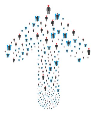 Melekler ve şeytanlar ile işaretçi ok kompozisyon ileri