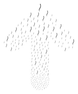 İleride yol ok şekli ile halkalı solucan